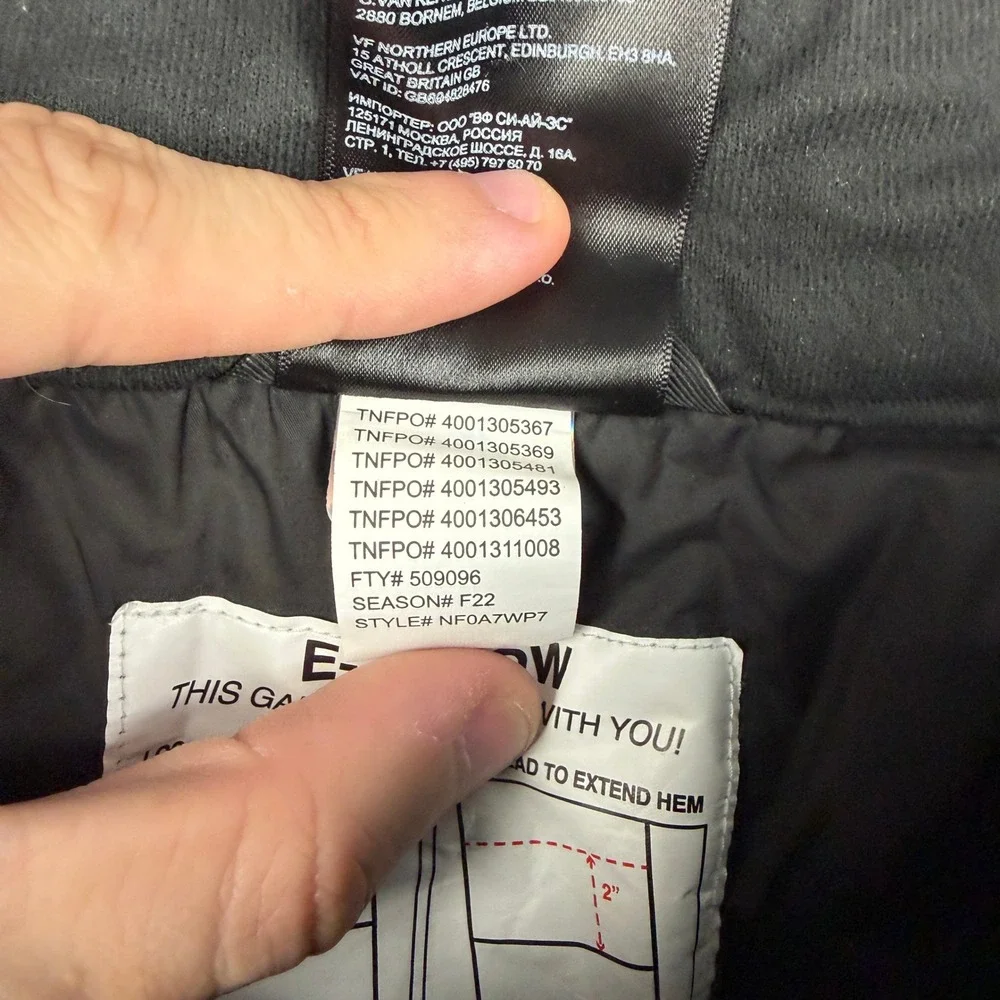 North Face Snow Pants Boys XL 14/16 Black Freedom Insulated E-Z Grow